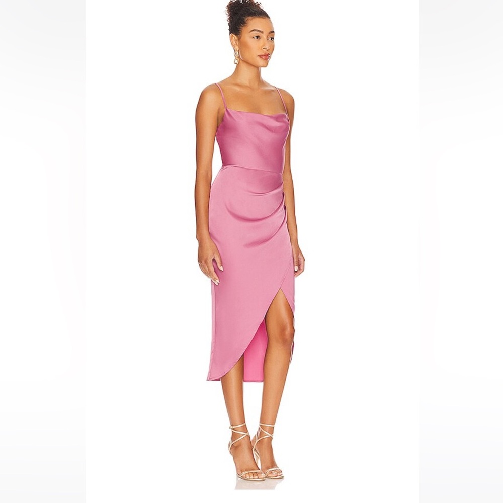 New With Tags - Adonia Wrap Midi Dress in Pink (Purchased from Revolve)